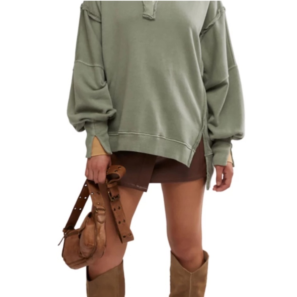Free People We the Free Camden Henley Sweatshirt - Picture 4 of 8